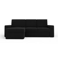 ECKSOFA TOCO L 240x145 cm in Boucle Schwarz links - Schwarz, Holz/Holzwerkstoff (240/145cm) - Deine Möbel 24