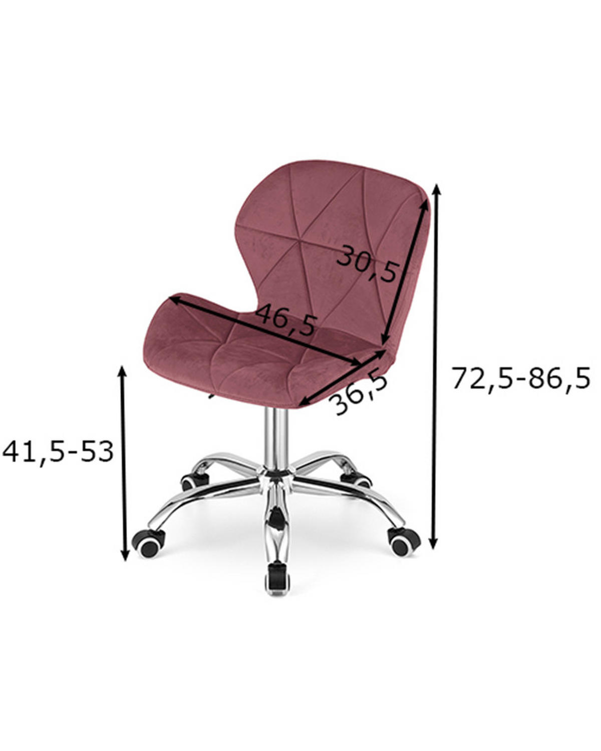 DREHSTUHL Avola, dunkelrosa - Pink, Textil (47.5/86.5/55.5cm)