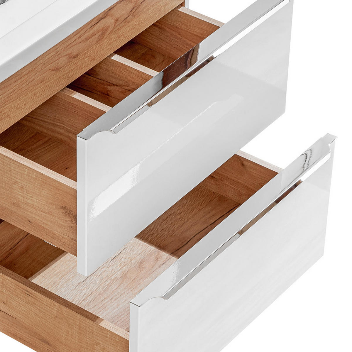 WASCHBECKENSCHRANK Toskana-56 - Weiß, Holzwerkstoff (141/60/46cm) - Lomado