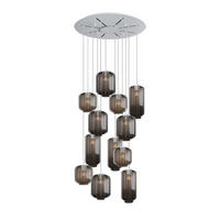 GALERIELEUCHTE Velo 12-flammig Rauch Ø 18/20/25cm - Anthrazit/Weiß, Glas (25/25/27cm) - s.luce
