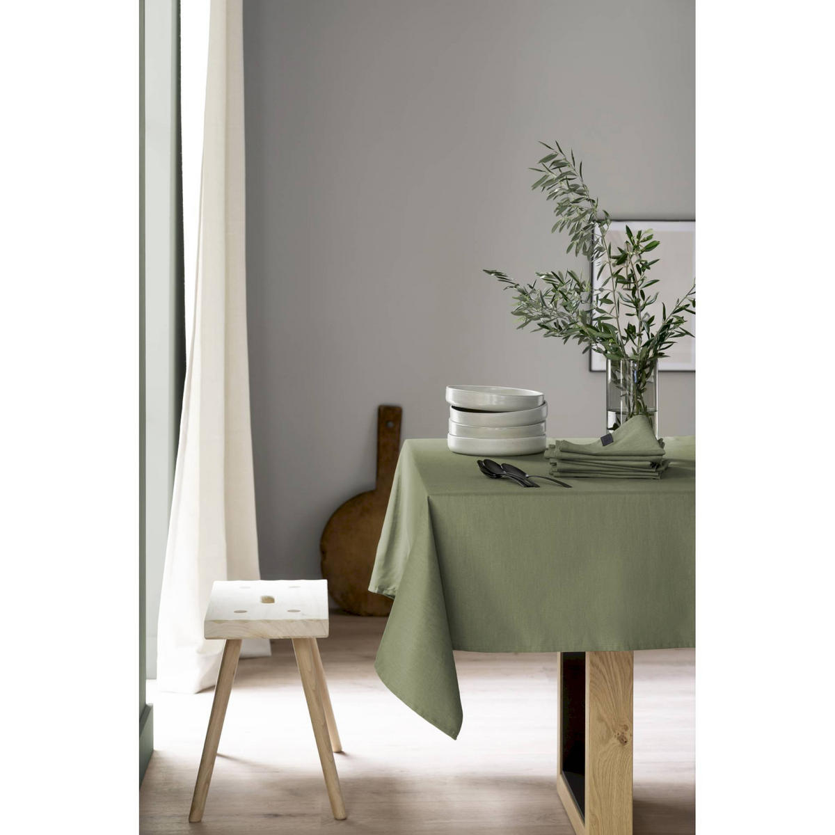 TISCHDECKE BASE - Grün, Textil (140/170/1.5cm) - Schöner Wohnen