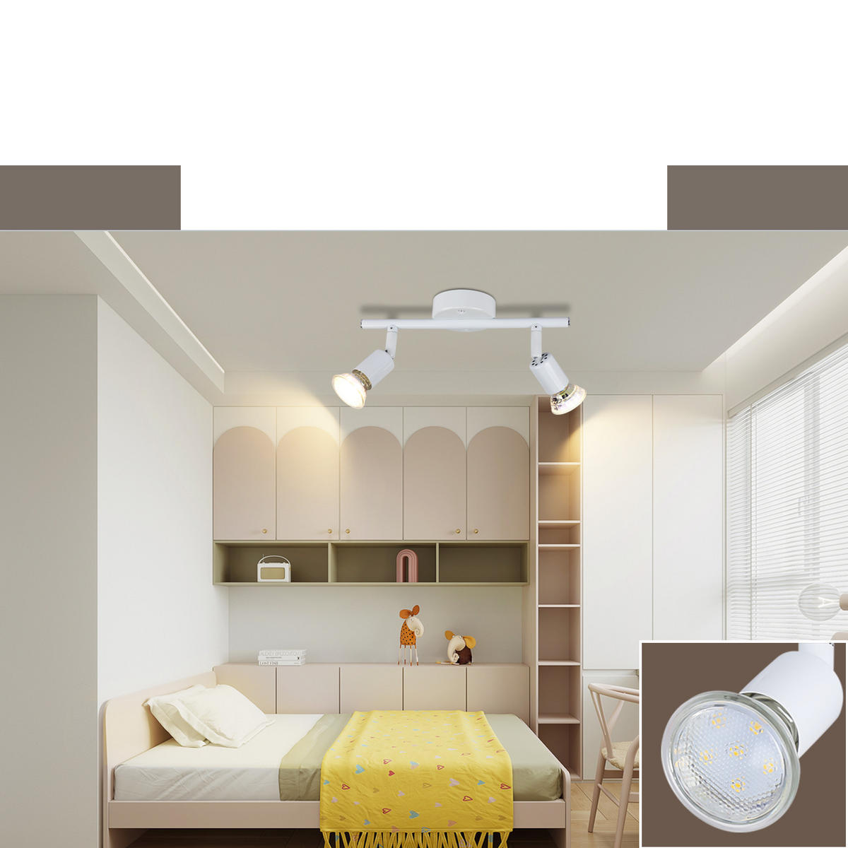 DECKENSTRAHLER Leuchtram 15/8/26 cm - Weiß, Metall (26/15/8cm) - ZMH