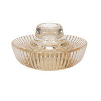KERZENSTÄNDER aus Glas Arty 10/10/5 cm - Beige, Glas (10/5/10cm) - Homea