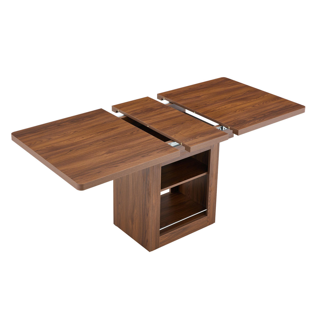 ESSTISCH ausziehbar 130-160 mit Ablagefach DE-40075 Walnuss - Walnussfarben, Holzwerkstoff (80/160/75.5cm) - ComfortXL