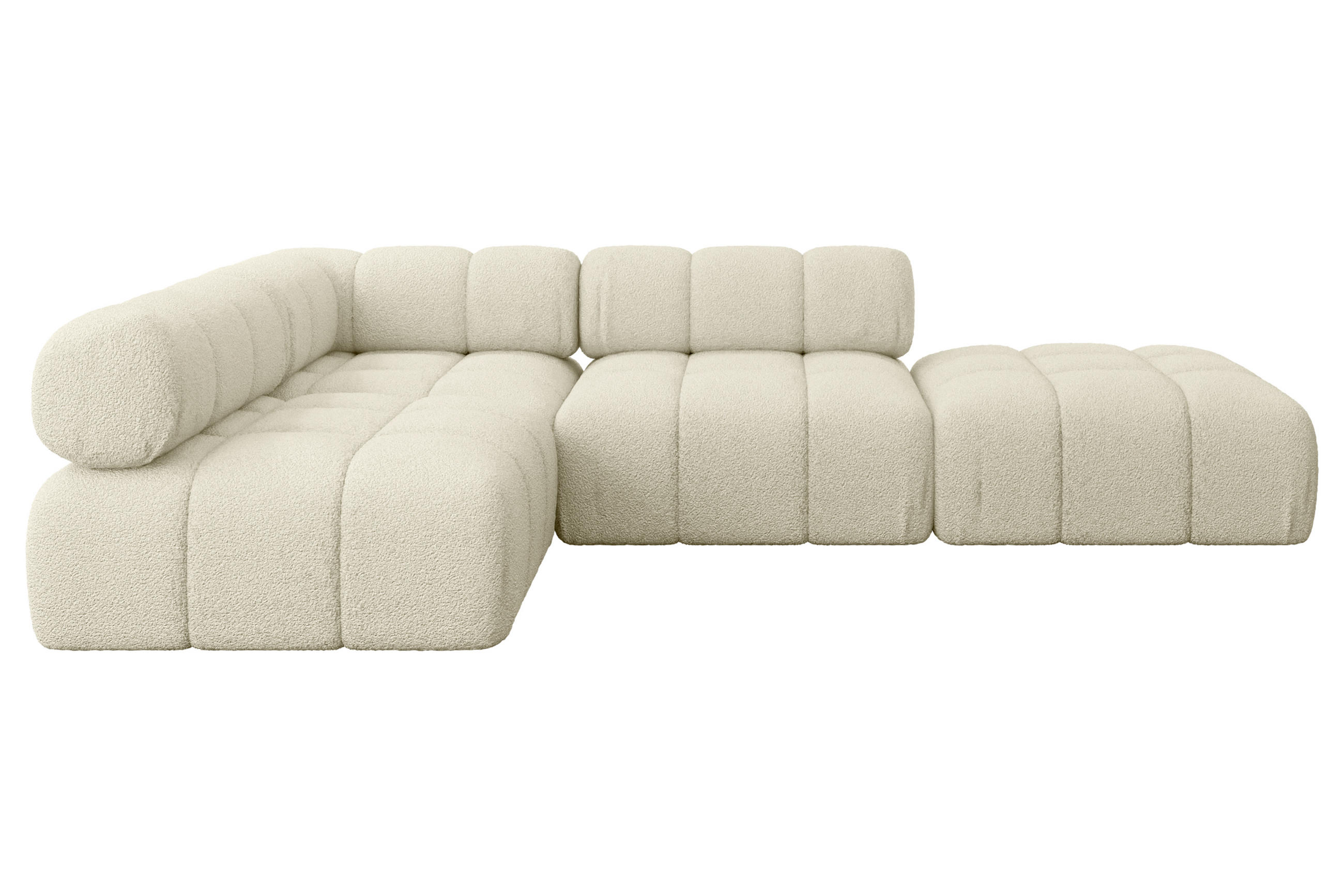 ECKSOFA modulares Sofa Favio-L1 - 285x190x70 cm Beige Bouclé - Beige, Holzwerkstoff/Textil (285/190cm) - ALTDECOR