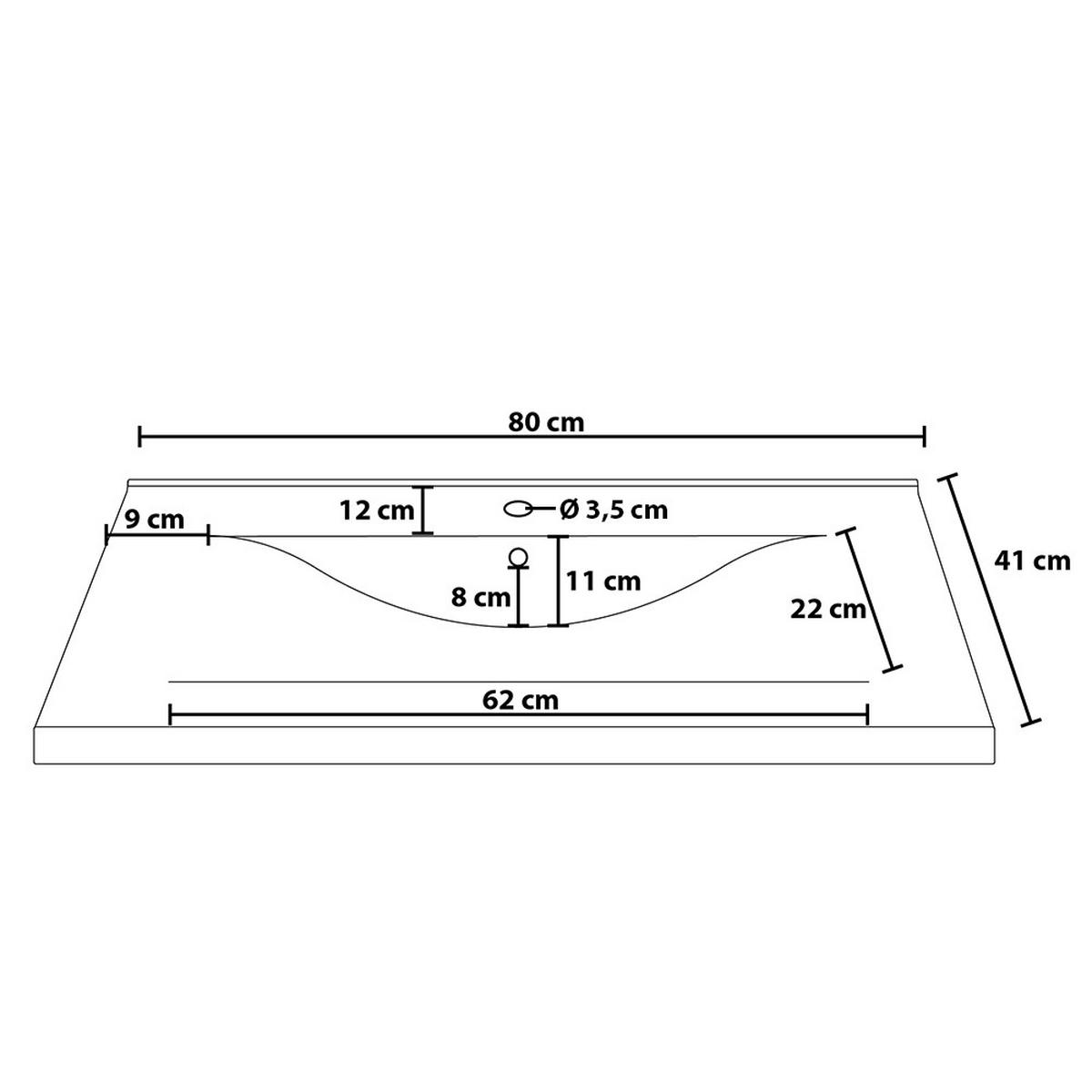 BADMÖBEL WANGEROOGE BIG S - Farbe: Weiß, Größe: S - Weiß, Holz/Keramik (33/41/80cm) - Home Deluxe