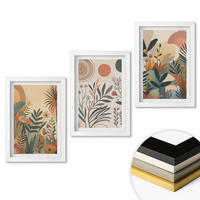 WANDBILDER 3er-Set - 20x30 cm Weißer Rahmen - Pflanzenmotive in gedeckten Farben - Weiß, Kunststoff (20/30cm) - ArtPrintCave