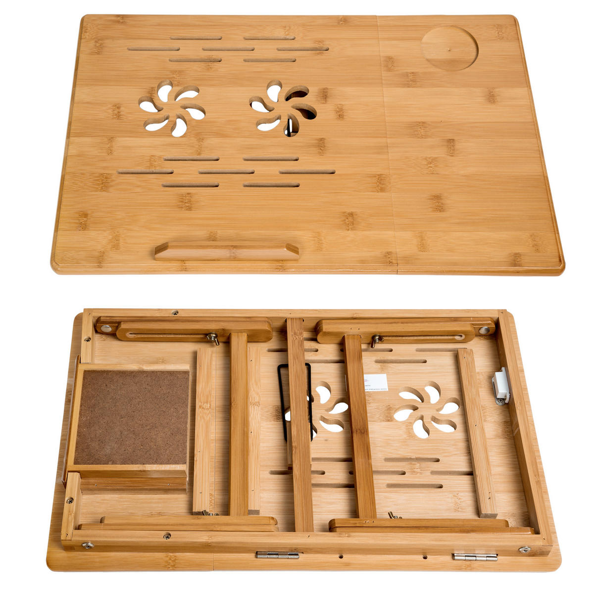 LAPTOPTISCH Helene,55 x 35 x 26 cm,braun - Braun, Holz (55/35/26cm) - tectake