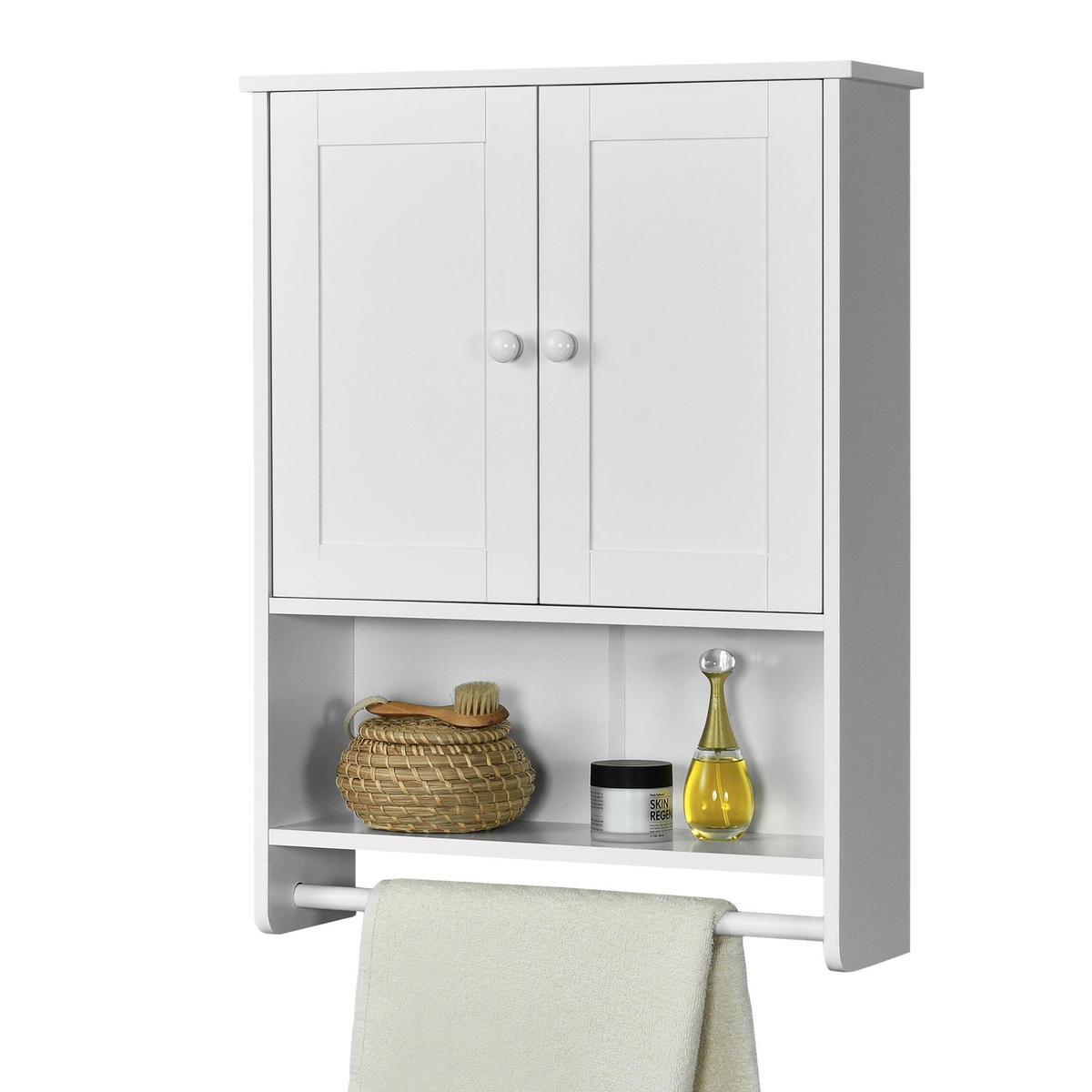 HÄNGESCHRANK Steyr - Weiß, Holzwerkstoff (48.7/65/14.5cm) - [en.casa]