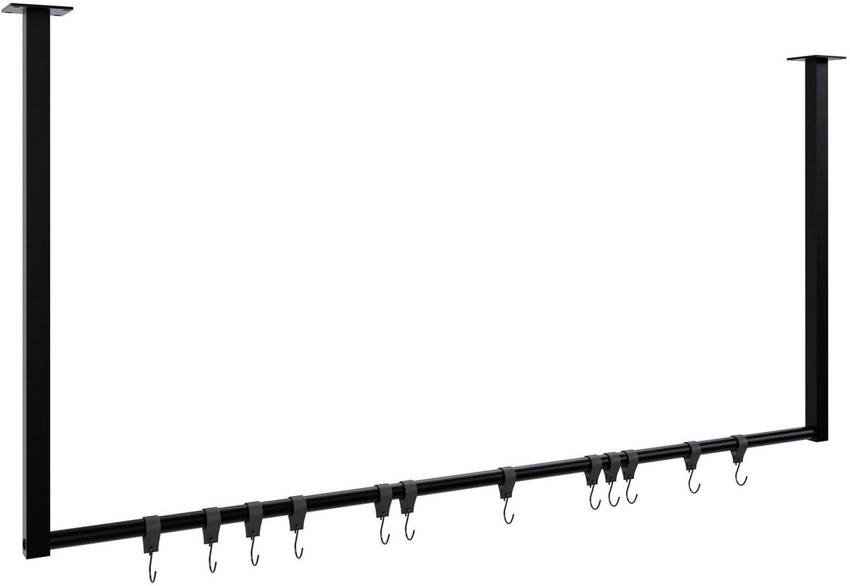 KLEIDERSTÄNDER 150x38x120-schwarz-Metall - Schwarz, Metall (120/60/7cm) - CLP