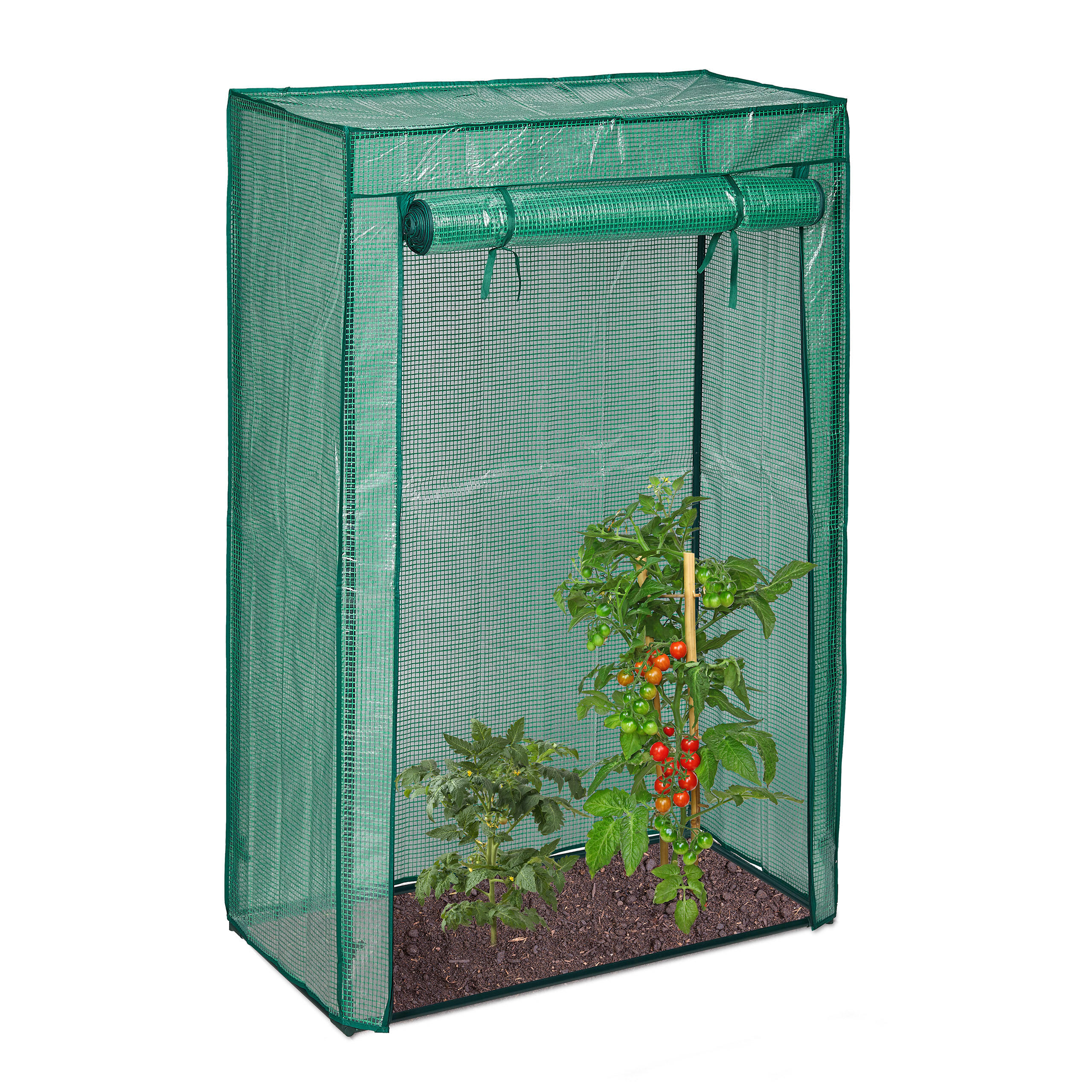VÄXTHUS Transparent för tomater - Grön, Plast/Metall (100/150/50cm) - Relaxdays