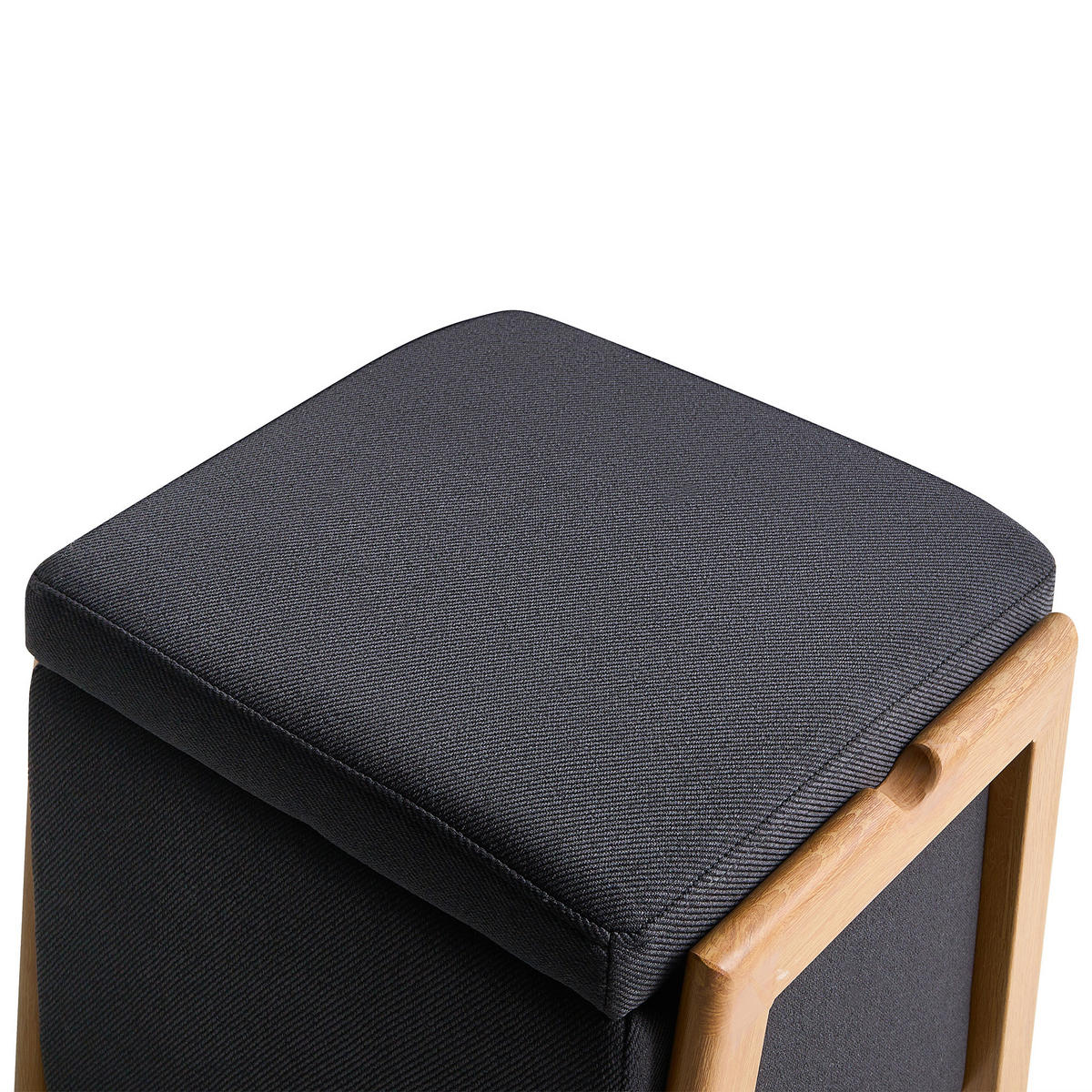 POUF cu spațiu de depozitare textil 45 cm negru Edland - negru, material textil (45/44/43cm) - Beliani
