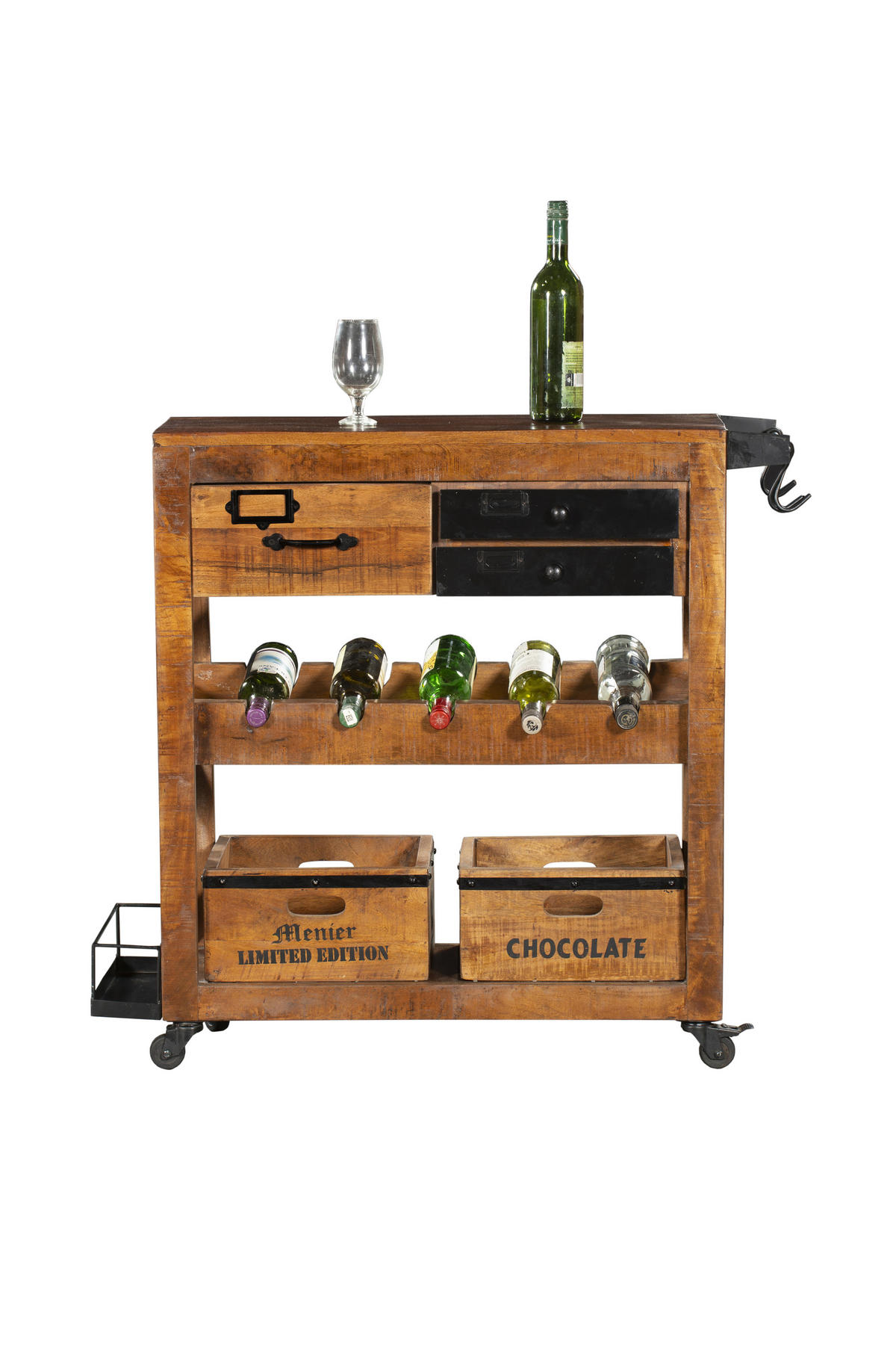 BARSCHRANK Einar Mangoholz Braun 92x100x30cm - Braun, Holz (100/92/30cm) - DELUKE