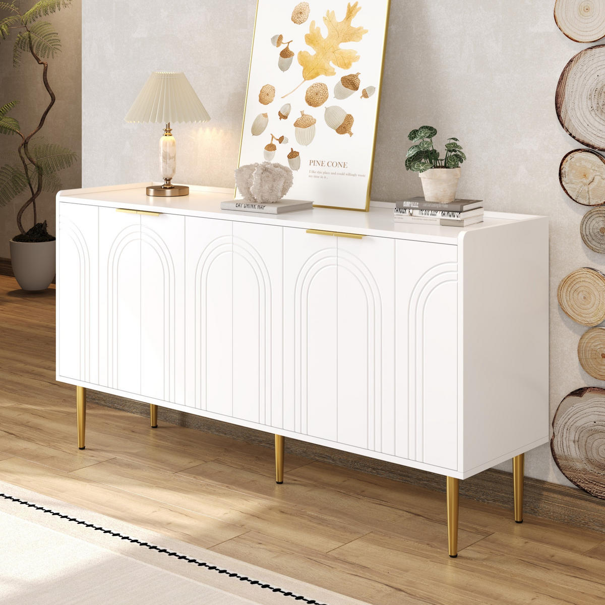 SIDEBOARD Weiß 140/38/75 cm - Weiß, Holzwerkstoff (140/75/38cm) - PANGIVO