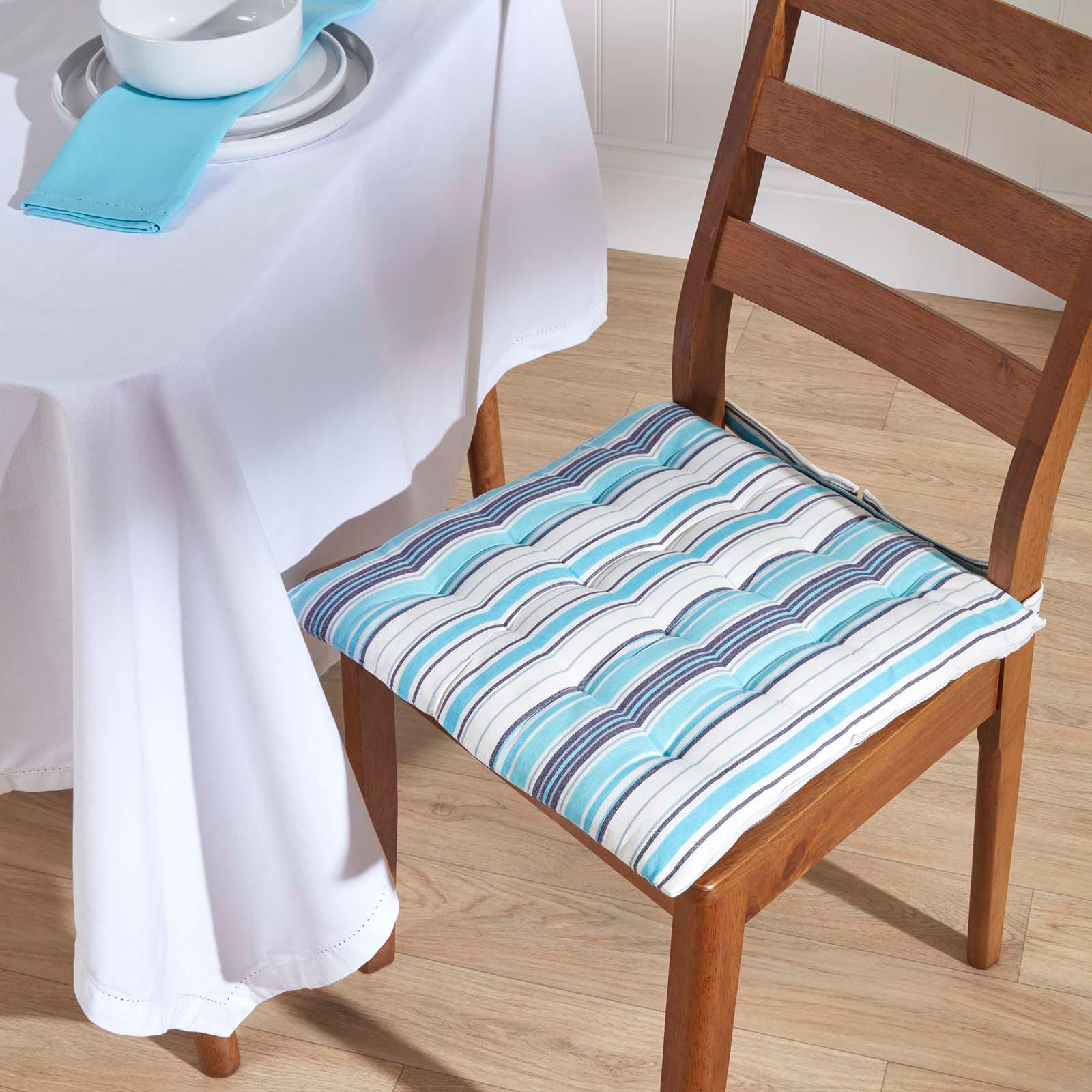 STUHLKISSEN New England gestreift 40/40/5 cm - Blau, Textil (40/40/5cm) - Homescapes