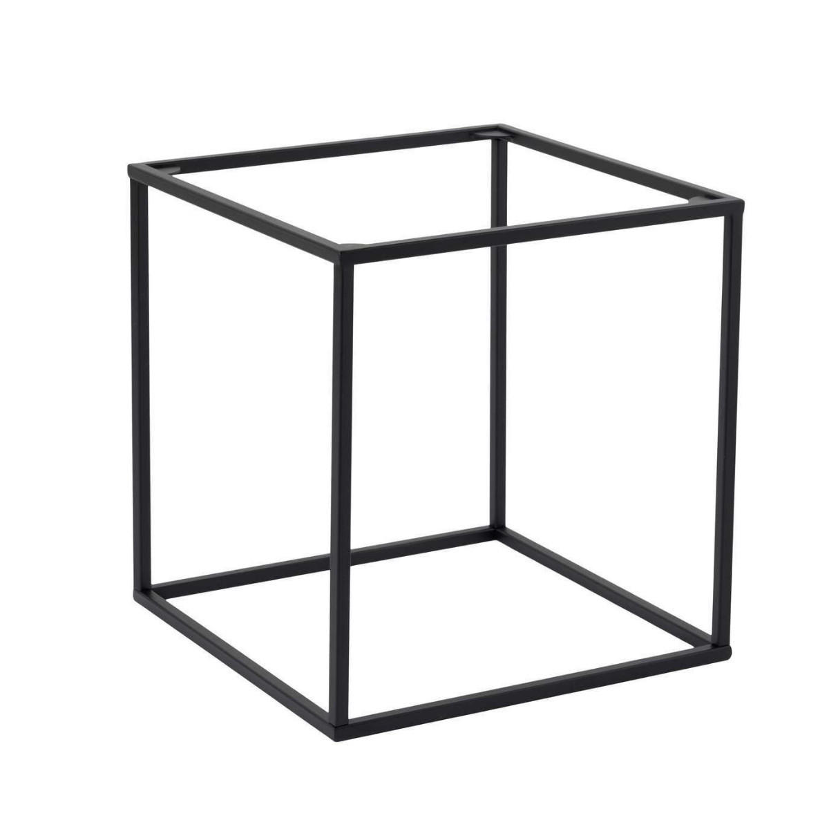 QUADRATISCHER beistelltisch mit platte mit rand 52/45/45 cm - Schwarz, Metall (45/52/45cm) - Calicosy