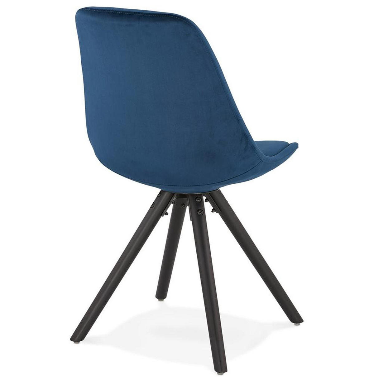 ESSZIMMERSTUHL Samtbezug mit Buchenholzgestell Vintage mit hoher Rückenlehne, Blau-Schwarz 48x56x84 cm - Blau/Schwarz, Buchenholz/Textil (48/84/56cm) - KADIMA DESIGN