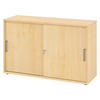 SCHIEBETÜRENSCHRANK - 2 Ordnerhöhen 40/120/74,8 cm in Ahornfarben Streifengriff (Kunststoff) - Ahornfarben, Holzwerkstoff (120/74.8/40cm) - bümö