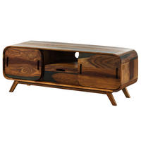 TV-BOARD Sheesham 134x40x48 dunkelbraun lackiert MAILAND #225 - Dunkelbraun, Holz (134/48/40cm) - Massivmoebel24