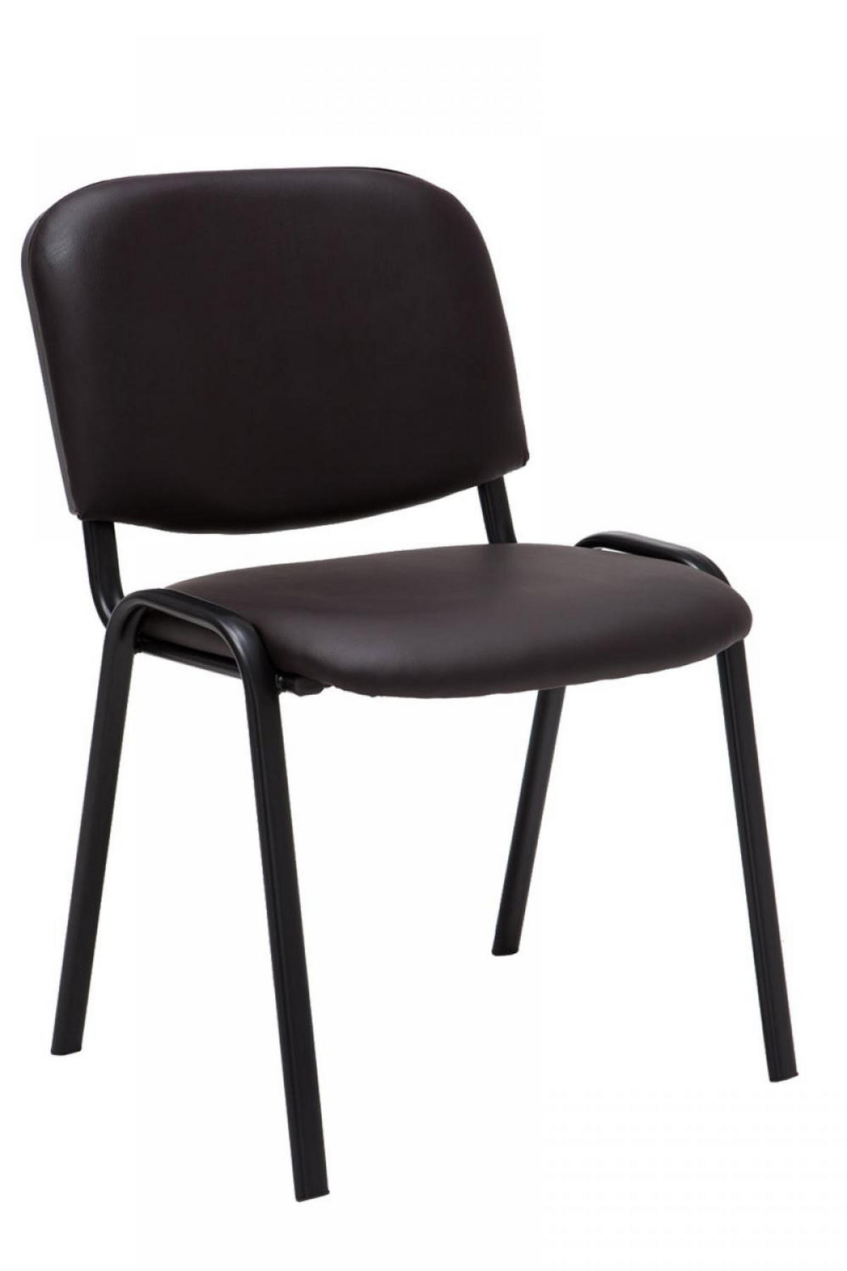 BESUCHERSTUHL 6er Set Lederlook braun - Schwarz/Braun, Textil/Metall (53/83/53cm) - CLP