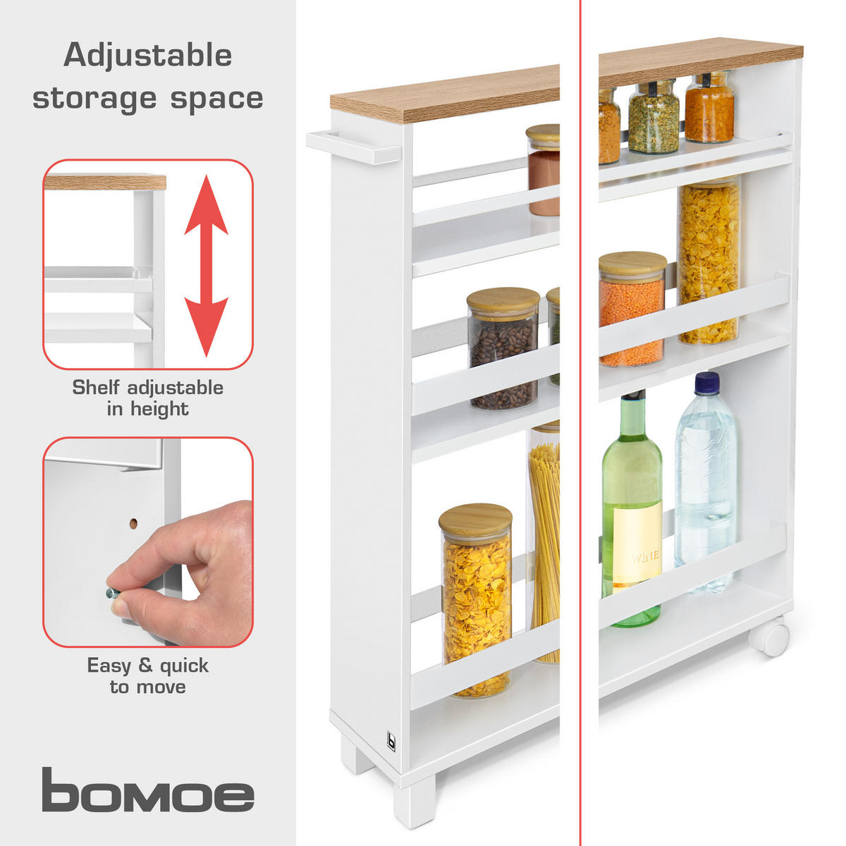 NISCHENWAGEN Hylla 50/79 cm Eiche - Eichefarben, Metall (15/79/50cm) - BoMoe