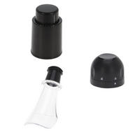 WEIN-SET Ausgießer, Korken, Verschluss 3-teilig - Schwarz, Kunststoff (5/10/8cm) - Excellent Houseware