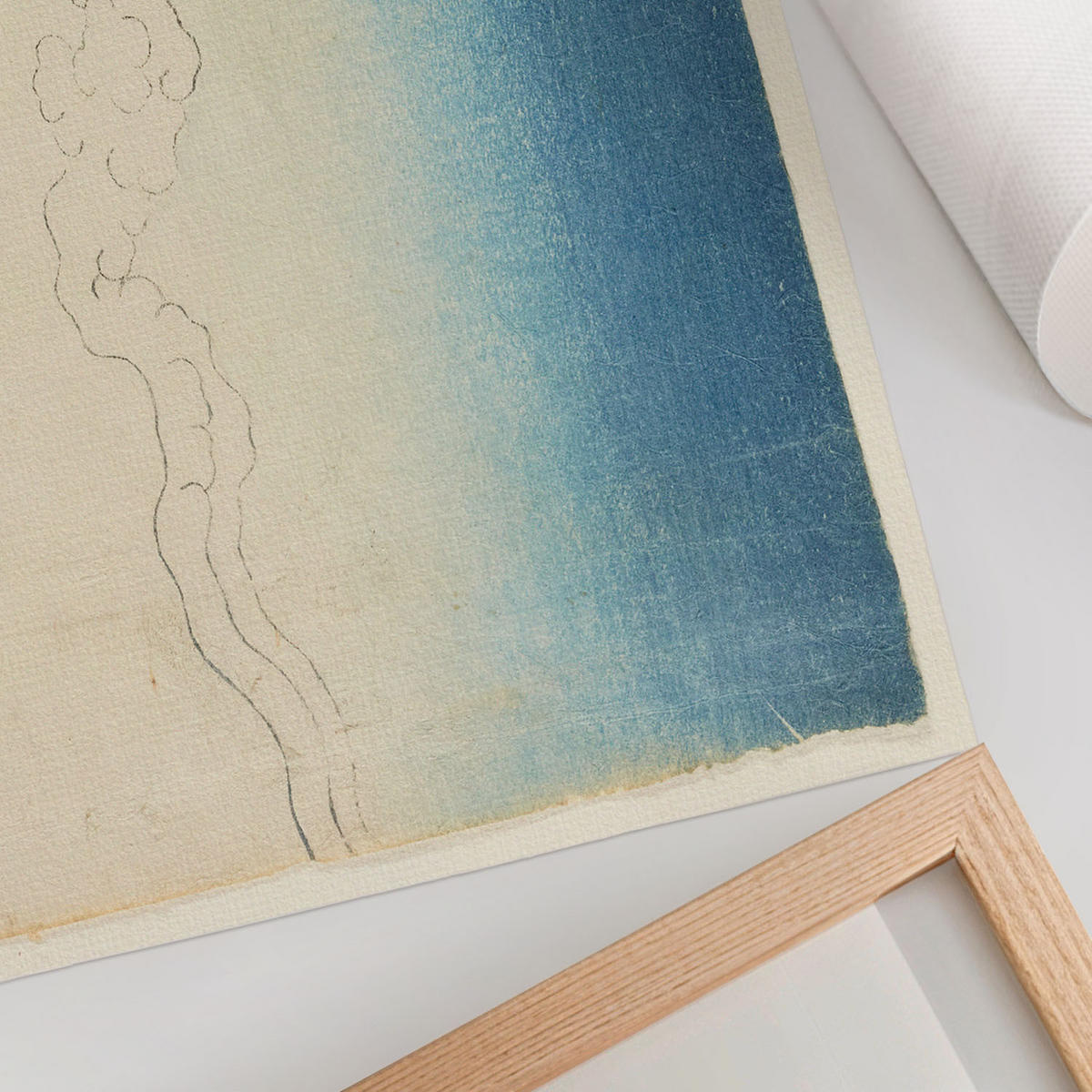 POSTER - 84x59 cm (A1) - Hokusai - Mishima High Road - Blau, Textil (84/59.4/0.1cm) - TULUP