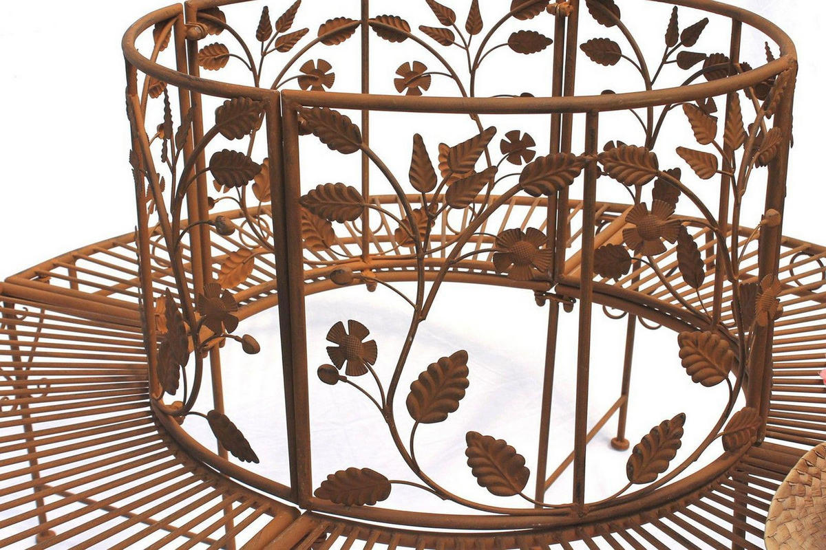 GARTENBANK Rund Metall Braun 140/140/84 cm - Braun, Metall (140/84/140cm) - DanDiBo