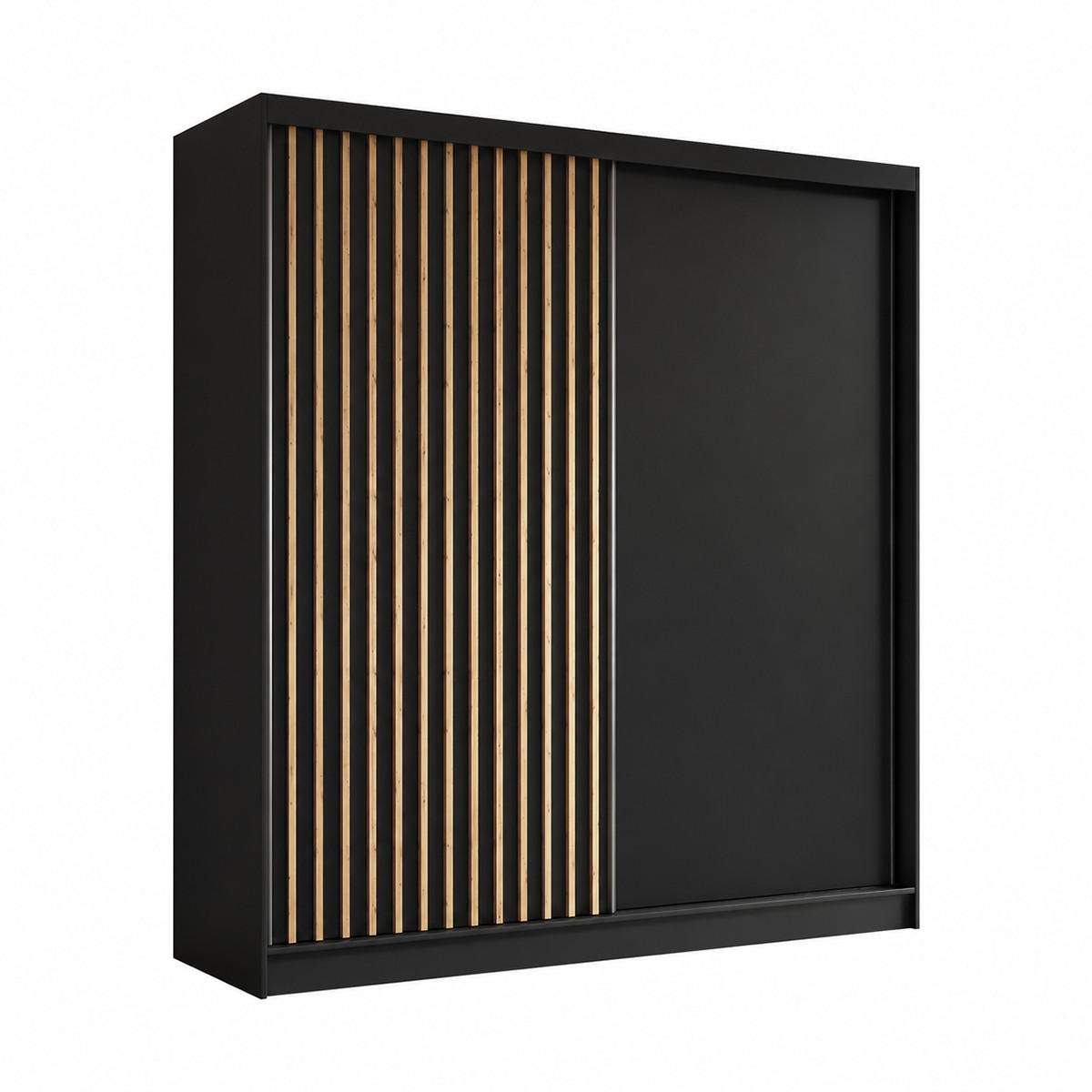 KS Home Concept Kleiderschrank Schwarz 200x216x61 cm