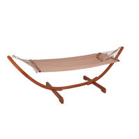 HÄNGEMATTE Miami mit Gestell Braun Eukalyptus Relaxmatte - Braun, Holz (100/98/300cm) - DELUKE