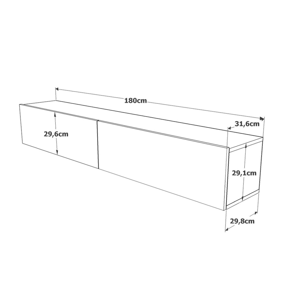 LOWBOARD 180/31,5/29,5 cm - Braun, Holz (180/30/31.5cm) - Mobili Rebecca