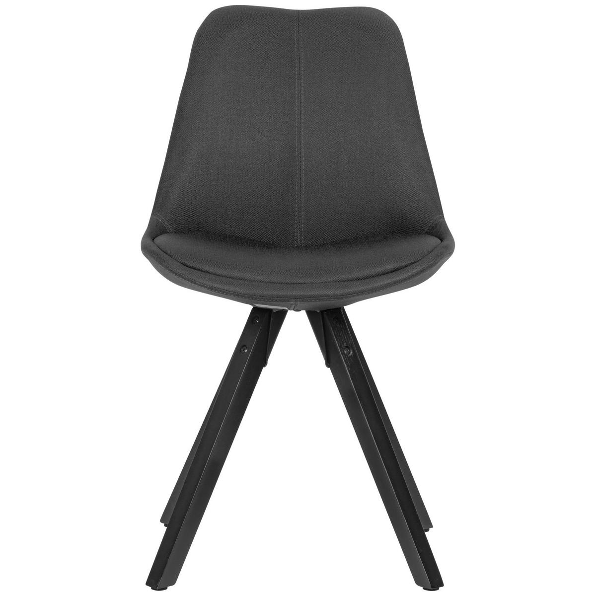 ESSZIMMERSTUHL Stoffbezug mit Holzgestell Modern gepolstert, Grau 49x52x87 cm - Schwarz/Grau, Holz/Textil (49/87/52cm) - KADIMA DESIGN