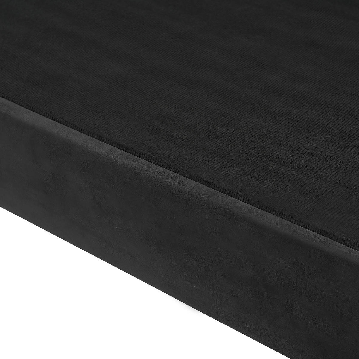 3-SITZER-SOFA Samtstoff Schwarz Skien - Schwarz, Textil (200/91/83cm) - Beliani