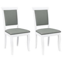 STUHL-SET 2 Stk Hornhain 50/95.5/55 cm - Weiß, Holz (50/95.5/55cm) - ZMH