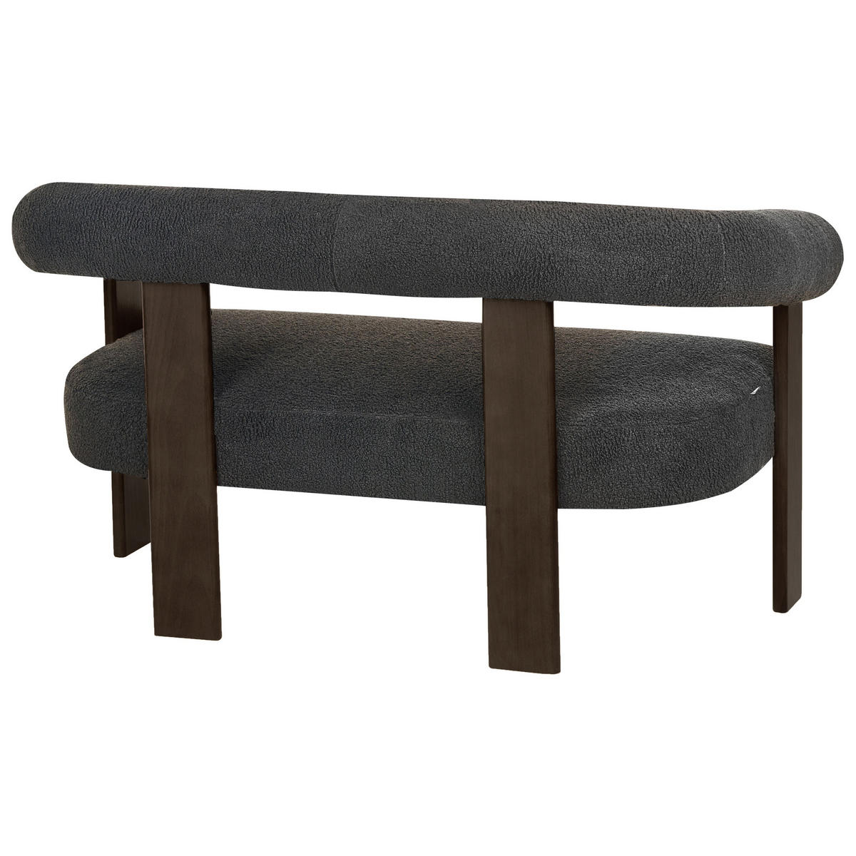 2-SITZER-SOFA Bouclé Schwarz/Dunkelbraun Ilbro - Schwarz, Textil (138/76/68cm) - Beliani
