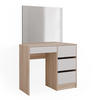SCHMINKTISCH Sherry Sonoma 90 cm mit Spiegel - Weiß/Sonoma Eiche, Holzwerkstoff (90/75/40cm) - Vicco