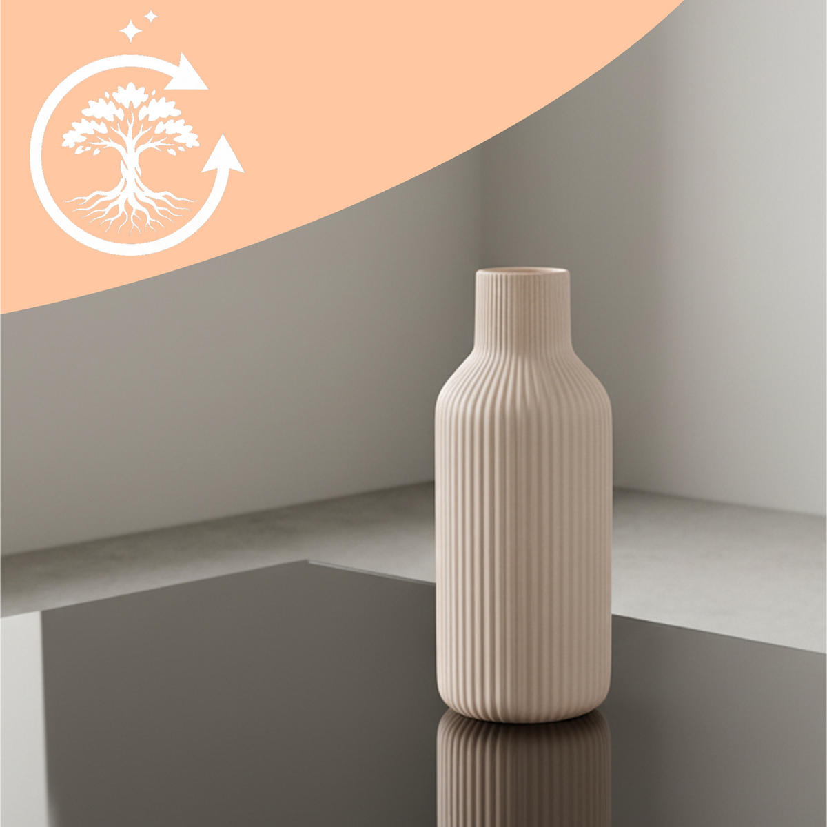 VASER Beige 3-pack keramik - Beige, Keramik (20cm) - Relaxdays