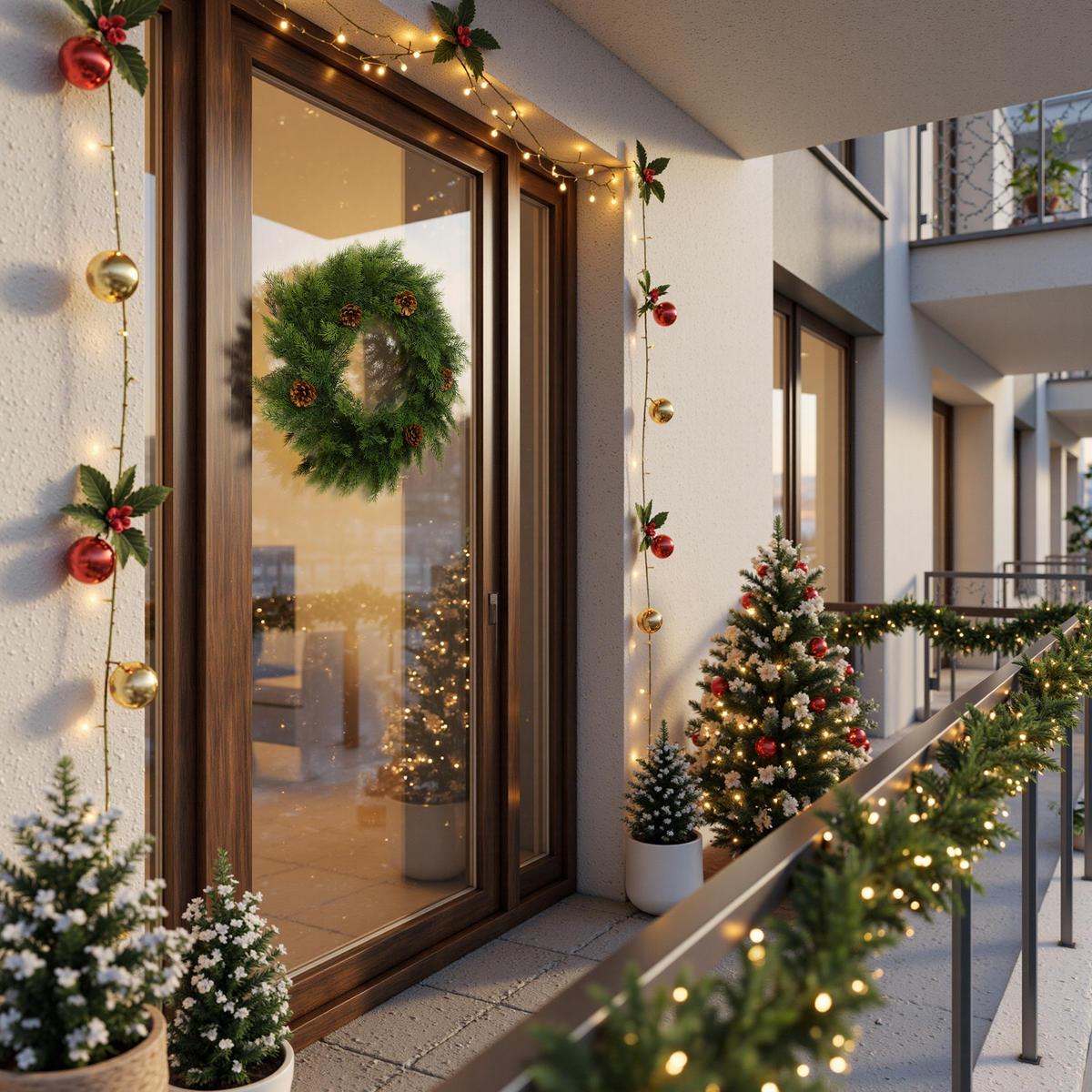 WEIHNACHTSKRANZ HTHD0296 - Grün, Kunststoff (52cm) - Hometopia