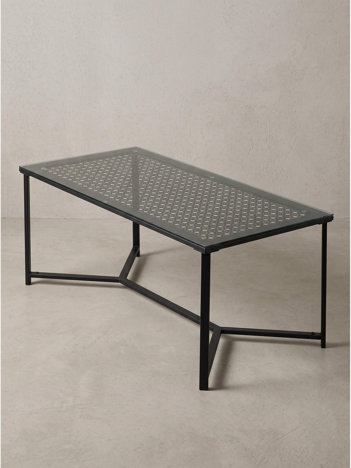 COUCHTISCH ALCUDIA, Einscheibensicherheitsglas, Schwarz, 100 x 50 x 42 cm - Schwarz, Glas/Metall (50/100/42cm) - KADIMA DESIGN