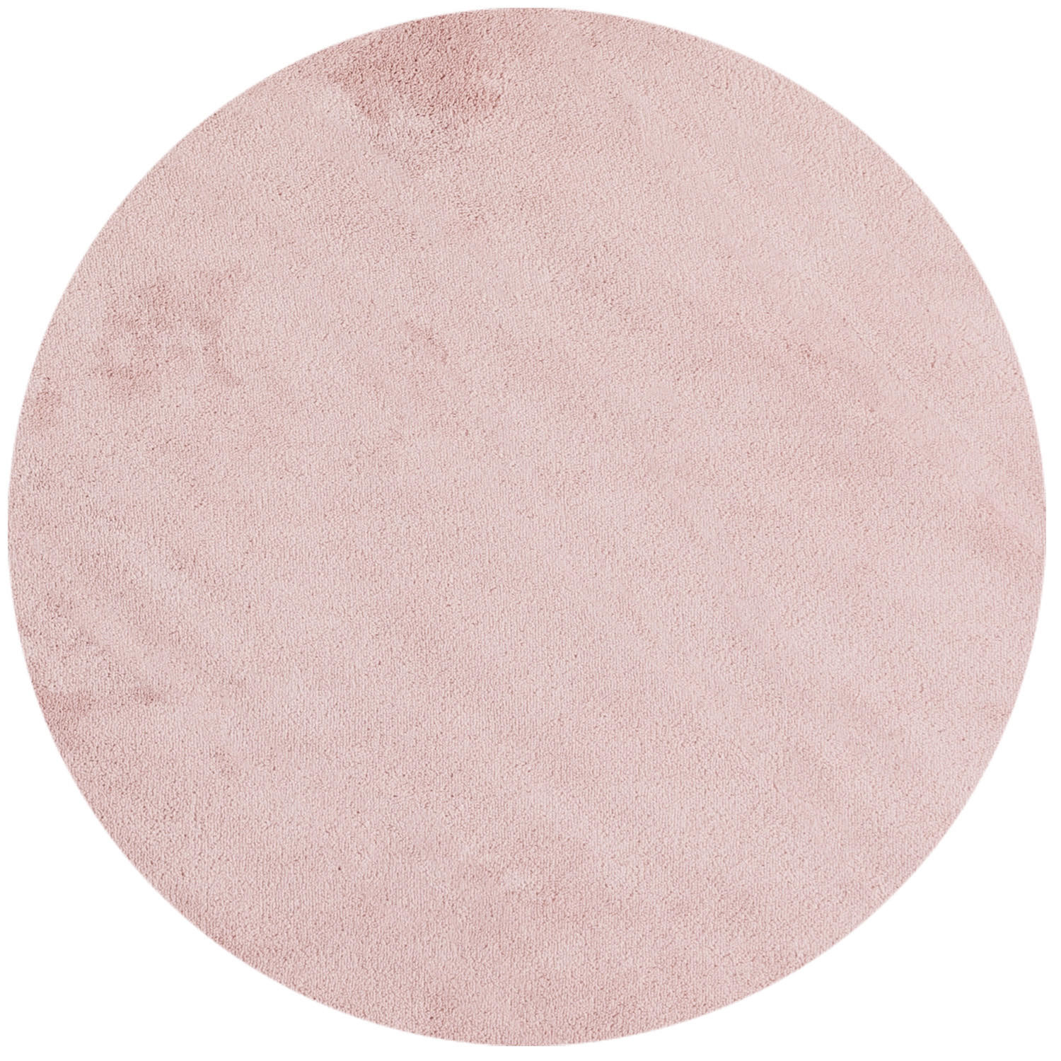 TEPPICH Kurzflor Uni-Farbe Microfaser Antirutsch Wohnzimmer waschbar Rosa Rund 120x120 - Rosa, Textil (120/120cm) - KADIMA DESIGN