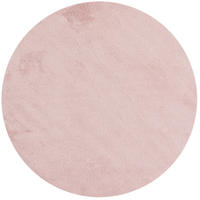 TEPPICH Kurzflor Uni-Farbe Microfaser Antirutsch Wohnzimmer waschbar Rosa Rund 200x200 - Rosa, Textil (200/200cm) - KADIMA DESIGN