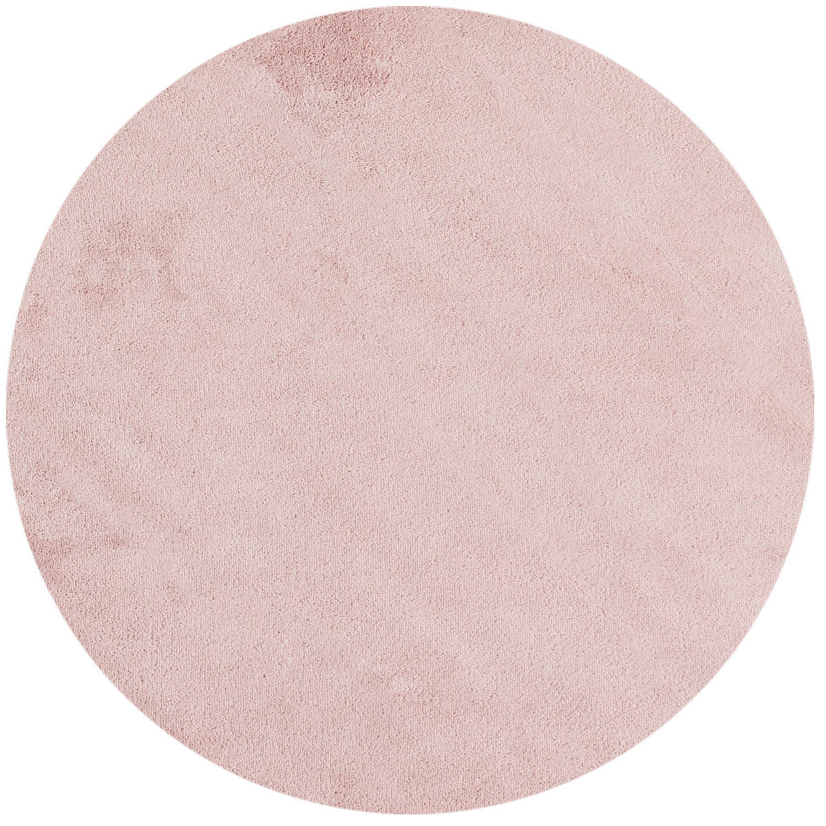 TEPPICH Kurzflor Uni-Farbe Microfaser Antirutsch Wohnzimmer waschbar Rosa Rund 200x200 - Rosa, Textil (200/200cm) - KADIMA DESIGN