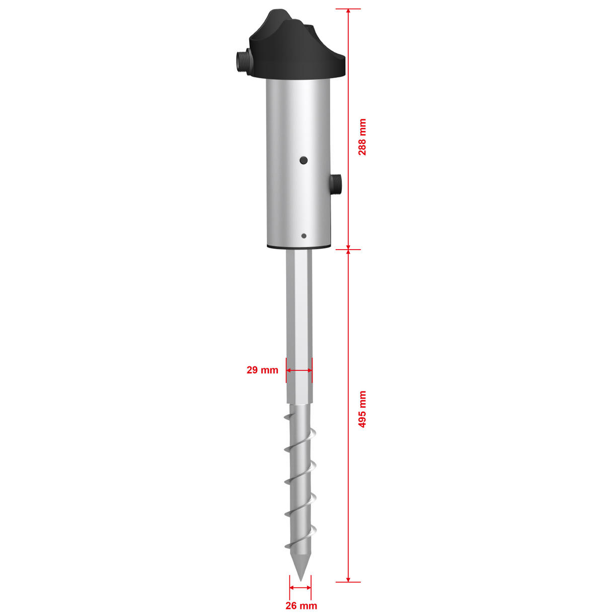 BODENANKER für Schlauchtrommel - Grau, Metall (21/39/46cm) - QUICK STAR