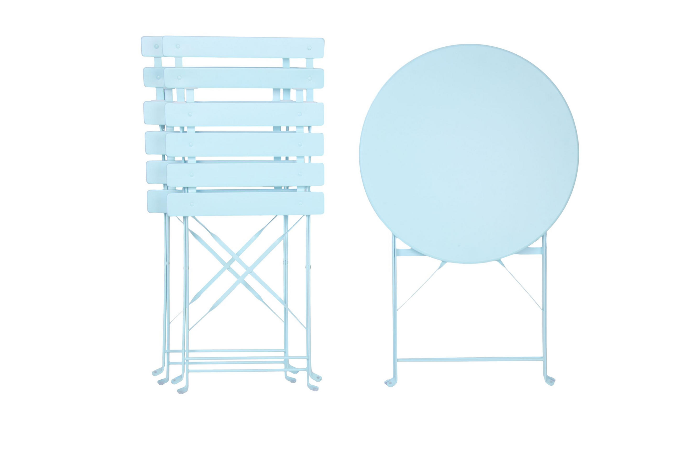 BISTRO SET Blau - Blau, Metall - Albatros