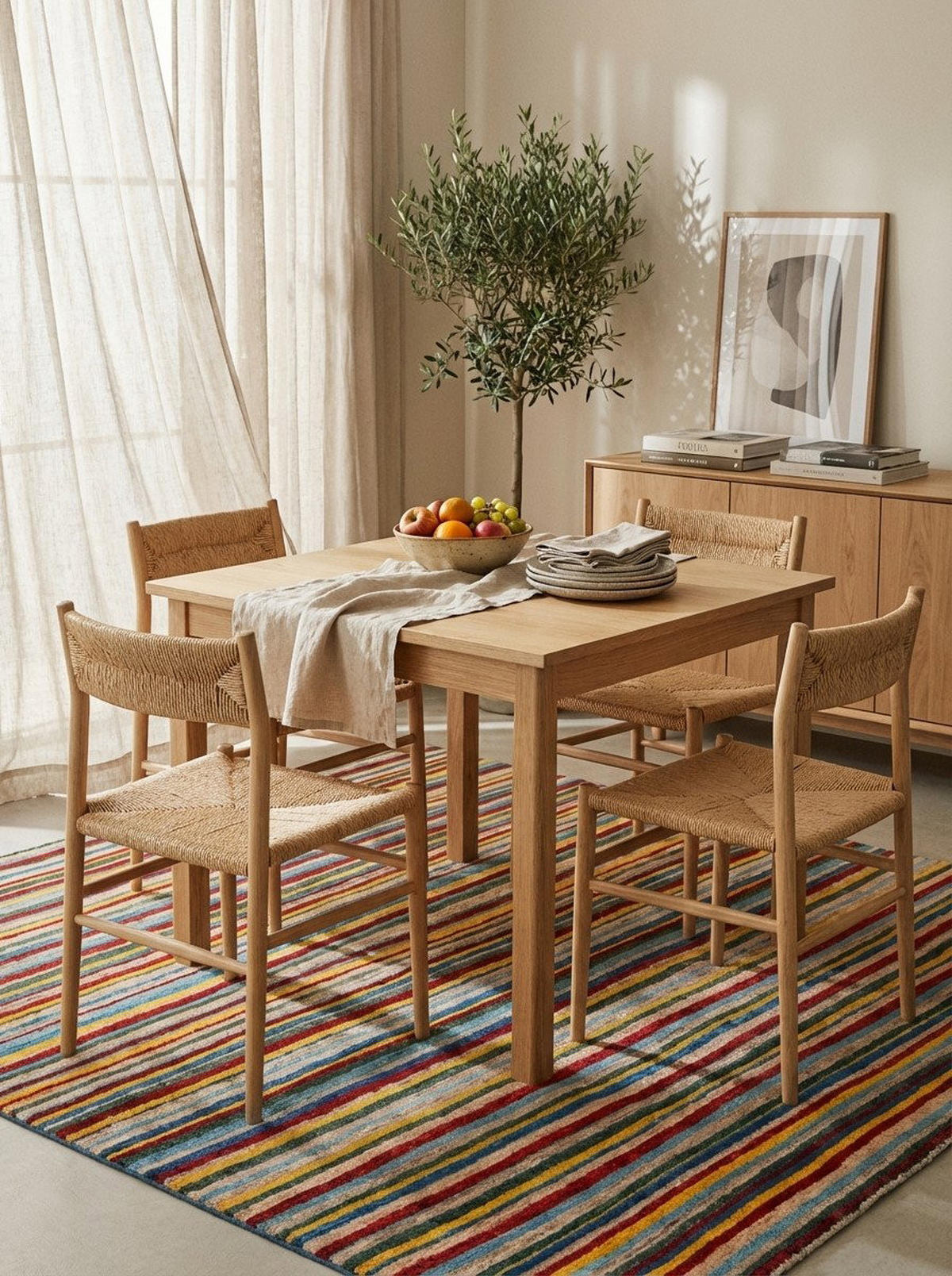 TEPPICH Rizbaf Mehrfarbig 150/150 cm Schurwolle - Multicolor, Textil (150/150cm) - Looma