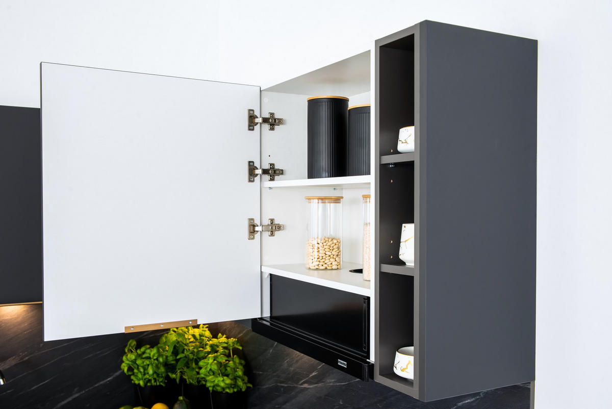 ECKKÜCHE 190 x 180 cm - MAX & KATE KS6-G350 - in Grau/Anthrazit - Anthrazit/Goldfarben, Holz/Holzwerkstoff (190/213.3/180cm) - Royal24_Markt