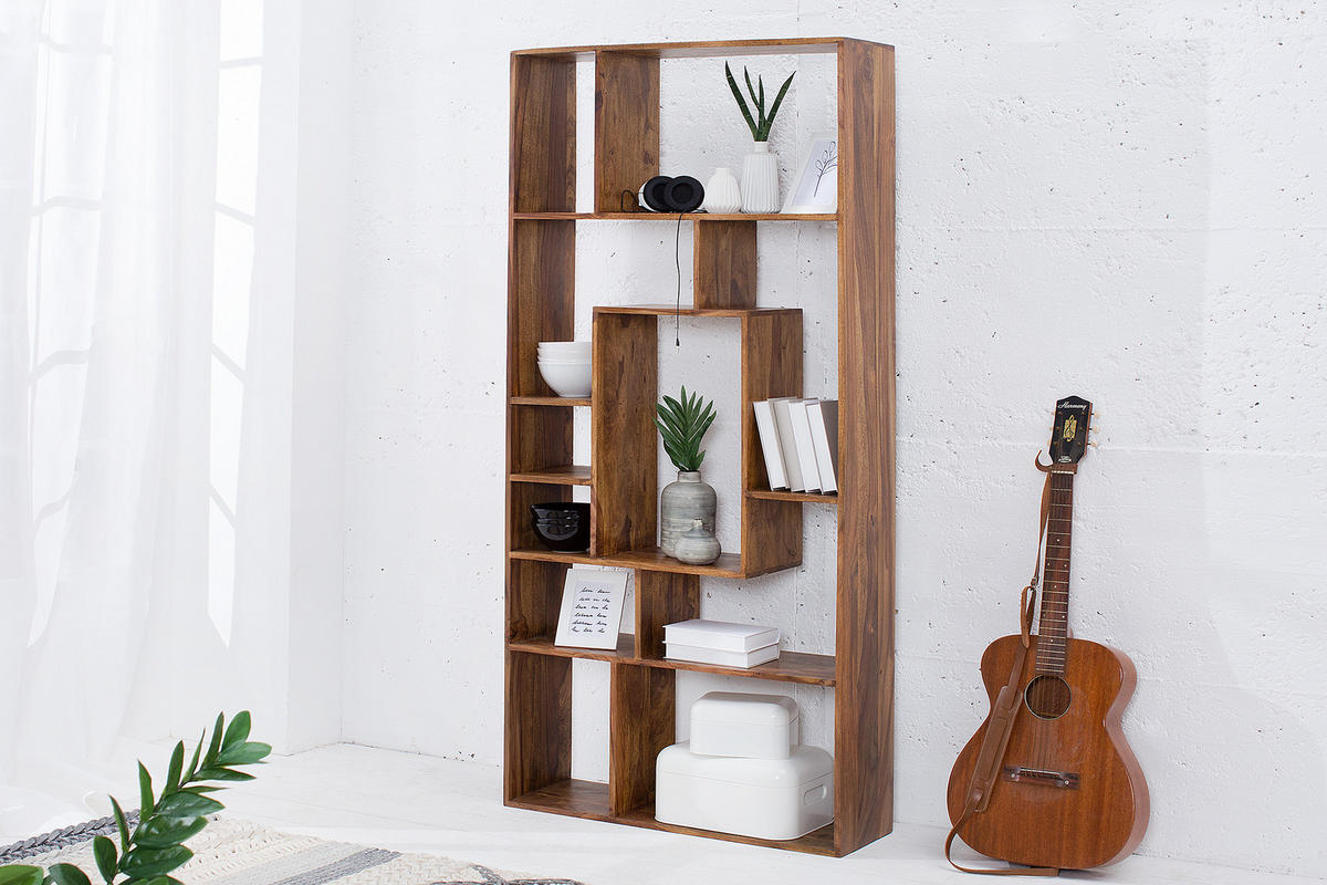 STANDREGAL CUBUS Sheesham Natur 180 cm - Braun, Holz (80/180/25cm) - riess-ambiente