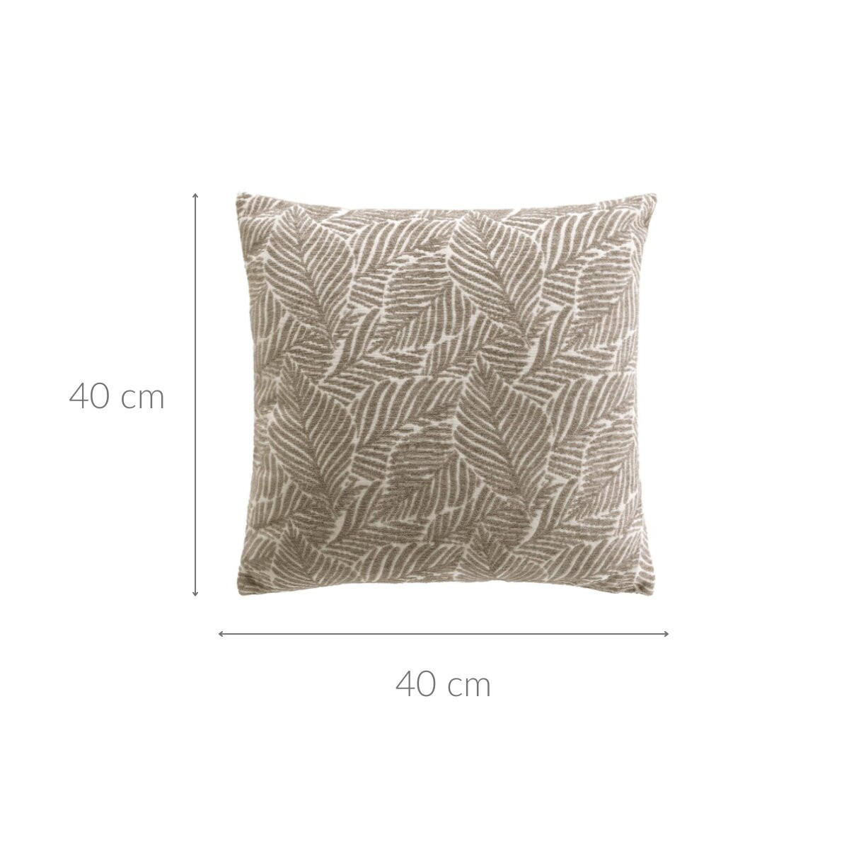 DEKOKISSEN Jacquardmuster Blätter 40/40 cm - Braun, Textil (40/40cm) - Douceur d´intérieur