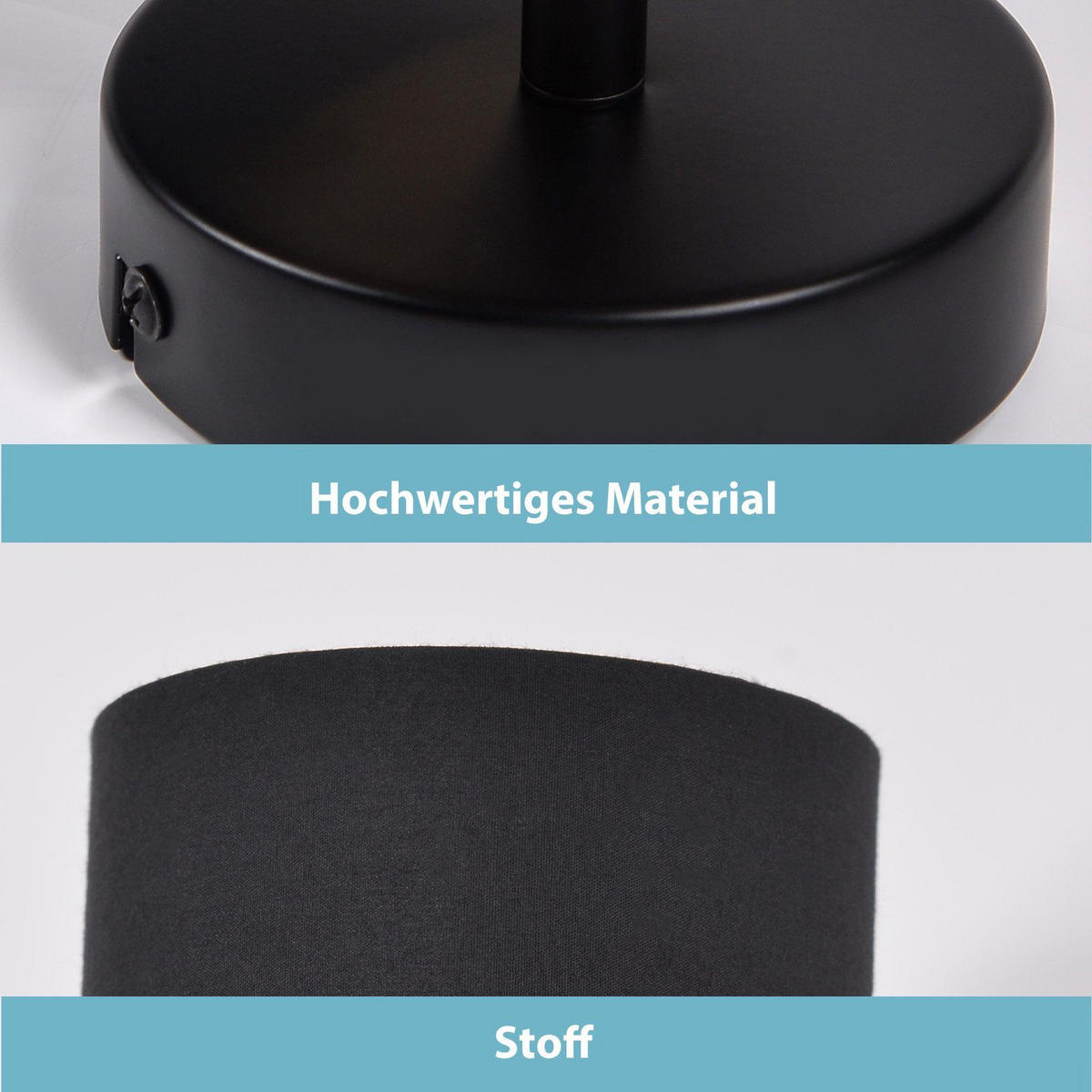 DECKENSTRAHLER Mehrfachter 12/21/12 cm - Schwarz, Textil/Metall (12/21/12cm) - ZMH
