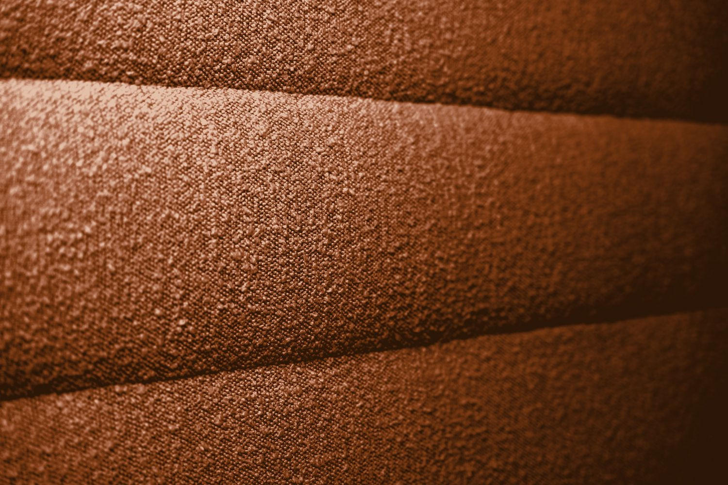 KOPFTEIL Modell Linien – Terrakotta-Bouclé-Stoff 200 cm - Beige/Terracotta, Holz (200/120/10cm) - Sommeil de Plomb